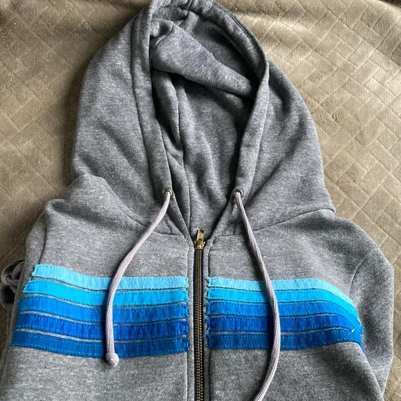 Aviator Nation Gray 5 Stripe Hoodie and Jogger Set XS - Picture 2 of 7